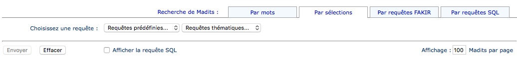 Boîte recherche prédéfinie