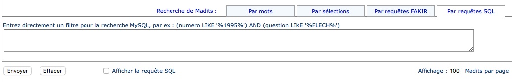 Boîte recherche MySQL